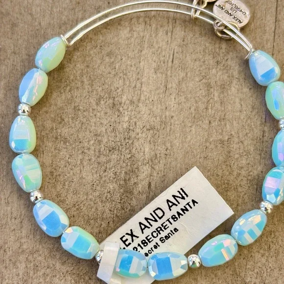 Alex and Ani retired ORIGINAL NWT Opalescent BLUE BEADED Bracelet - Picture 1 of 2